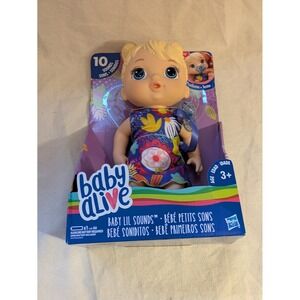 Hasbro Baby Alive Baby Lil Sounds Blonde Hair Doll 10 Sounds Pacifier NEW